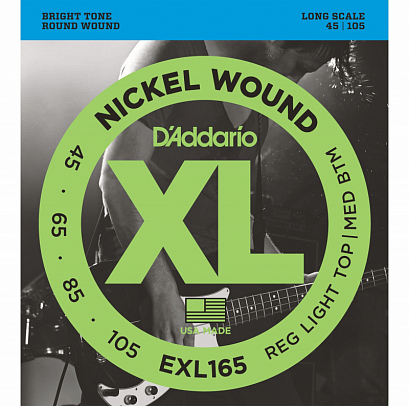 D'ADDARIO EXL165 XL NICKEL WOUND -- ������ ��� ���-������ Long Regular LigthTop Medium Bottom 45-105