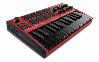 AKAI PRO MPK MINI MK3 R --  миди клавиатура с уменьшенными клавишами, цвет красный с черной клавиату