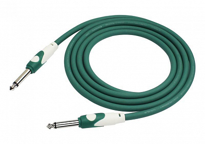 KIRLIN LGI-201/3m GR -- кабель инструментальный, цвет зеленый, моно джек- моно джек, 1/4, длина 3 м.