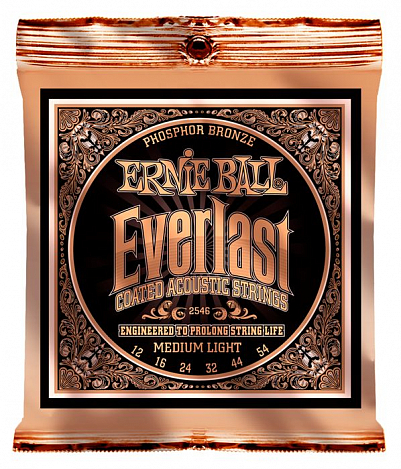 ERNIE BALL 2546 -- ������ ��� �����. ������ Everlast Coated Phosphor Bronze Medium Light (12-16-24w-