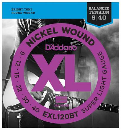 D'ADDARIO EXL120BT Nickel Wound -- струны для электрической гитары Super Light никель 9-42