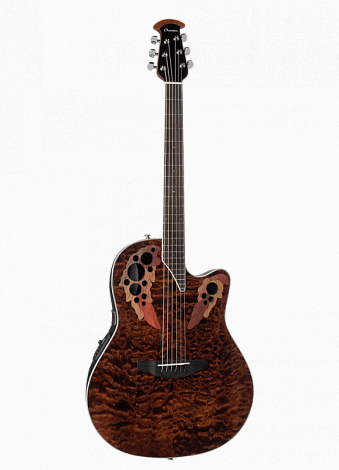 OVATION CE44P-TGE Celebrity Elite Plus Mid Cutaway Dark Tiger Eye  --  