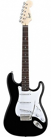 FENDER SQUIER BULLET STRAT TREMOLO HSS RW BLACK -- электрогитара, цвет черный, корпус - липа, гриф -